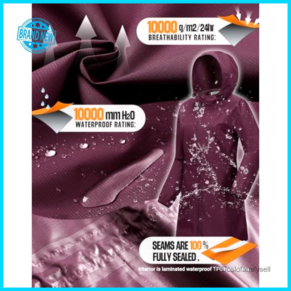 Packable Waterproof Trench Rain Jacket Lightweigh… - image 3